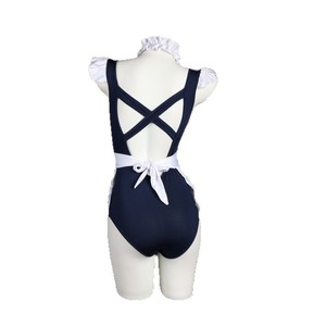 Costume de femme de chambre sexy grande taille, robe blanche marine à col volanté, tenue de jeu de rôle pour femmes 8199 - Product Image 4