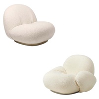 Fauteuils de salon luxueux en forme de nuage en peluche douce uniques et minimalistes Blanc Crème nordique Moderne Fauteuil d'appoint de luxe