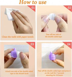 Silicone Thumb Wall <b>Hook</b> - Multifunction Adhesive Cable <b>Clip</b> Self Adhesive Thumb Cable Organizer <b>Clips</b> Key Hanger - Product Image 4