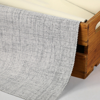 Vente en gros de tissu pour rideau 3 passages en lin enduit occultant 100% polyester, style uni, produit de décoration d'intérieur de qualité supérieure