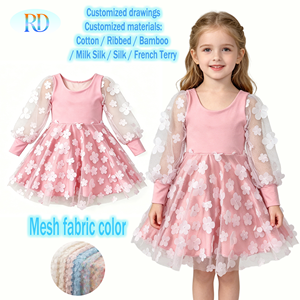 <span class=keywords><strong>Vestido</strong></span> <span class=keywords><strong>de</strong></span> Tul Rosa con Flores 3D para Niñas Pequeñas, <span class=keywords><strong>Vestido</strong></span> <span class=keywords><strong>de</strong></span> Fiesta <span class=keywords><strong>de</strong></span> Manga Larga <span class=keywords><strong>de</strong></span> Fibra <span class=keywords><strong>de</strong></span> Bambú, <span class=keywords><strong>Vestido</strong></span> <span class=keywords><strong>de</strong></span> <span class=keywords><strong>Princesa</strong></span> para Cumpleaños, Boda, Dama <span class=keywords><strong>de</strong></span> Honor - Product Image 1