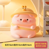 Dudu Cochon Tirelire Jouet de Dessin Animé pour Enfant Poupée en Vinyle Anti-goutte Tirelire Grande Capacité Peut Stocker les Cadeaux Souhaitables
