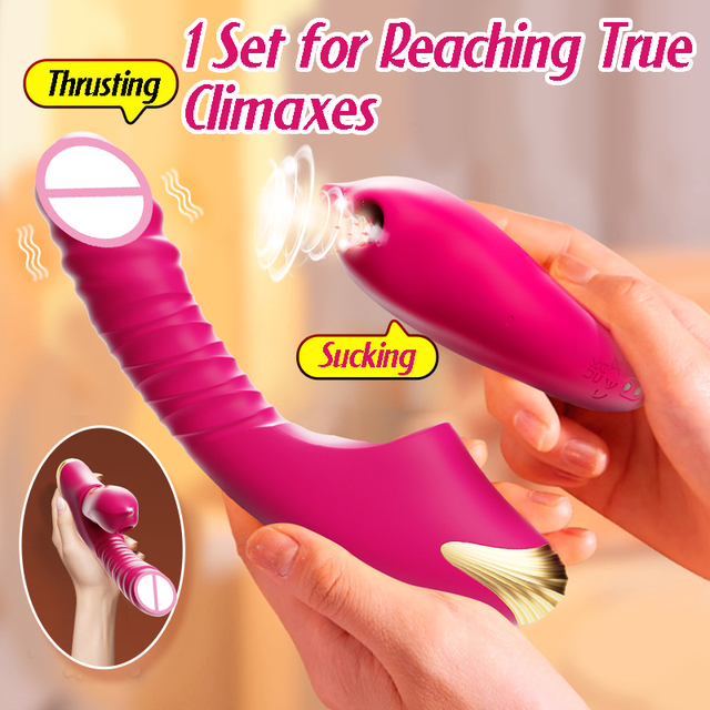 Detachable G Spot Vibrator with Sucking Clitoral Stimulator,Adult Sex Toys,Thrusting&Sucking and Vibrating,Heating,USB Charging