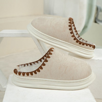 Chaussons en coton pour femmes, légers, doux et confortables, pour l'intérieur et l'extérieur, avec amorti, adaptés été comme hiver