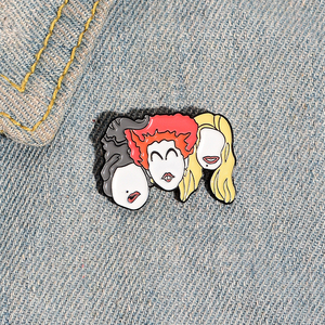 Épinglette en émail de film d'horreur d'Halloween, badge rond en métal de comédie <span class=keywords><strong>Hocus</strong></span> <span class=keywords><strong>Pocus</strong></span> avec inscription « I Smell Children » pour cadeaux - Product Image 5