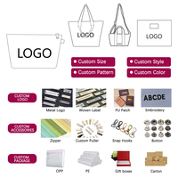 Sac fourre-tout en coton et lin grande capacité pour femme, broderie tendance avec lettres, sac à bandoulière décontracté, logo personnalisé, usine OEM