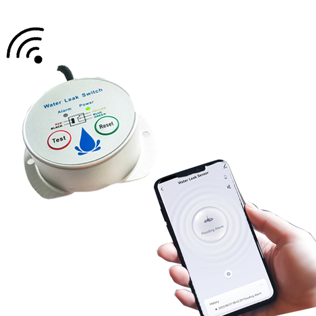 High Quality SW6 Tuya Smart-Life WiFi Water Leak Switch AC/DC 9-26V Floor Mounted 5A Water Sensor with Water Flooding Prevention