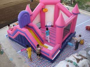 บ้านลมเด็กธีมหัวใจและความรัก ผลิตจาก PVC เป็นมิตรกับสิ่งแวดล้อม สำหรับใช้งานเชิงพาณิชย์ - Product Image 4