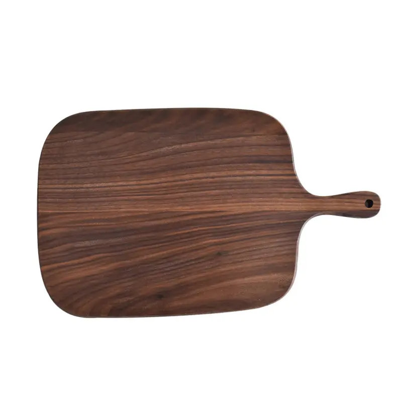 Tabla de cortar de bambú con mango, venta al por mayor, cocina, gruesa, grande, a granel, en blanco, redonda, personalizada, Koa, nogal, negro, acacia, madera