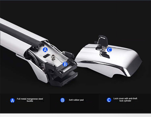 Barres de toit universelles en alliage d'aluminium pour SUV, barres transversales pour bagages ou bagages, barres transversales en aluminium pour voiture avec barres transversales - Product Image 4