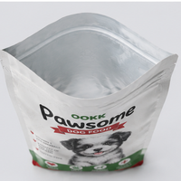 Sacs d'emballage en plastique à fond plat avec soufflet latéral, personnalisés avec logo imprimé, 1 kg, 5 kg, 10 kg, pour aliments pour chiens, chats et animaux de compagnie