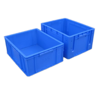 Boîte de rangement en plastique bleue OEM du fabricant 490x395x198mm, étanche, légère, durable, avec couvercle pour conteneurs en plastique d'entrepôt