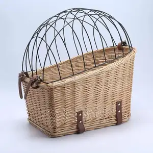 Cesta para cães para bicicleta, Dog Rear Bike Basket Small Wicker Bike Baskets para bicicleta Rear Rack Bike Dog Carrier