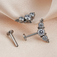 Piercing Labret en Titane ASTM F136 à Filetage Interne JIAXIN pour Hélix Vertical, Tragus, Lèvre – Bijoux de Piercing Corporel Tendance