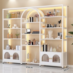 Vitrina de Exhibición Iluminada Personalizada de Múltiples Niveles para Salón de <span class=keywords><strong>Belleza</strong></span>, Almacena Esmalte de Uñas, Gel, Cosméticos, Estante de Almacenamiento Comercial - Product Image 2