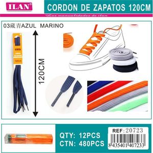 Cordones Ilan de 120 cm, Azul Marino, para Zapatillas Deportivas - Product Image 1