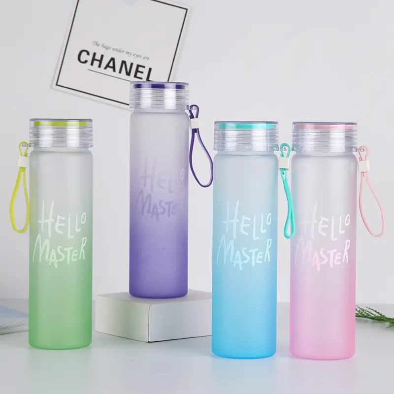 Seaygift Student Paar Frosted Cup Custom Logo Gradient Plastic Waterfles Tumbler Hello Master Gift Cup