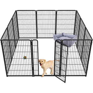 Clôture pour animaux de compagnie en panneaux de grillage soudé robuste, revêtement poudré, certifiée CE ISO, vente en gros directe d'usine, personnalisable avec logo et dimensions OEM - Product Image 1