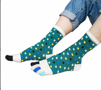 Chaussettes de sport mi-mollet pour hommes, tendance, en coton, à cinq doigts, pour la course, avec orteils séparés, anti-bactériennes, vente en gros