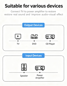 สายสัญญาณเสียงแอมพลิฟายเออร์ 2R RCA พร้อมปลอกหุ้ม PVC ขั้วต่อชุบนิกเกิล ตัวนำทองแดงเปลือย เหมาะสำหรับโฮมเธียเตอร์และ - Product Image 6
