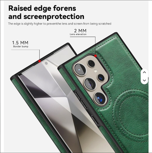 Funda <span class=keywords><strong>de</strong></span> teléfono <span class=keywords><strong>de</strong></span> cuero <span class=keywords><strong>de</strong></span> carga inalámbrica <span class=keywords><strong>de</strong></span> lujo para Samsung S22 S23 Plus S24 S25 soporte <span class=keywords><strong>de</strong></span> cubierta trasera ultra magnética - Product Image 5