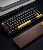 Clavier mécanique AKKO Black Gold 3068B Plus ISO-DE/UK/NE avec rétroéclairage LED RGB, échangeable à chaud, pour connexion sans fil 5.0 2.4G/filaire (USB-C)
