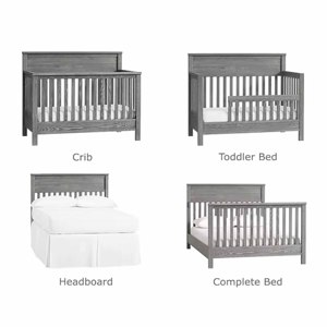 4-in-1 Convertible Modern Wooden Toddler <b>Bed</b> 4-Adjustable Heights Baby Crib Bedroom Living Room School Use Kids' <b>Beds</b> - Product Image 4