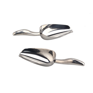 ที่ตักน้ำแข็งสแตนเลส ที่ตักน้ำแข็งแบบ Ergonomic สำหรับบาร์ ที่ตักโลหะเชิงพาณิชย์สำหรับบาร์ ครัว เมล็ดกาแฟ - Product Image 3