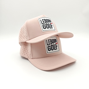 Casquette de golf créative à 5 panneaux, imperméable, avec logo en silicone personnalisé, faible MOQ, OEM, patch en caoutchouc 3D perforé au laser, marque personnalisée - Product Image 3