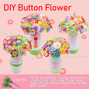 Kit de bricolage pour enfants, bouquet de fleurs fait main avec boutons, tournesol, à partir de 14 ans, thème musical - Product Image 2