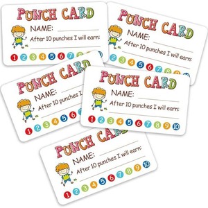 Sistema de tarjetas perforadas para recompensar el comportamiento de los niños, incentivo para el aula o el hogar, de plástico desechable - Product Image 1