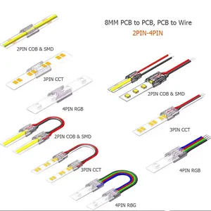 Hochwertiger 8mm 10mm breiter led-Streifen ohne Lötmittel 2-Pin 3-Pin 4-Pin-Anschluss geeignet für RGB 2835 LED-Streifen zur Verbindung von PCB zu PCB