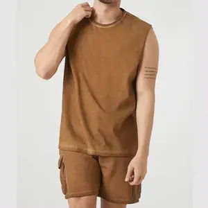 Мужская хлопковая футболка без рукавов