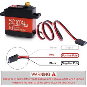 Servomoteur numérique Miuzei 20Kg de couple avec engrenages métalliques pour voiture RC 1/10 1/8 étanche - Lot de 3 - Product Image 5