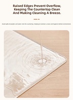 Tapis de pâtisserie en silicone liquide platine de qualité alimentaire extra large, tapis de cuisson antidérapant et antiadhésif avec rebords surélevés