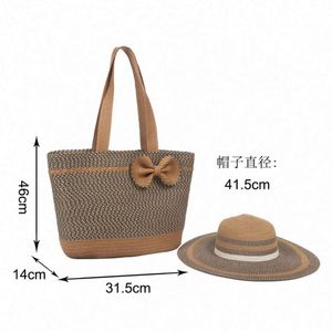 Ensemble de sacs de plage et chapeau de paille pour femme, idéal pour l'été et les vacances, sac fourre-tout et sac à bandoulière, vente en gros - Product Image 6