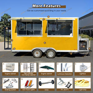 JINLIJING toptan sarı mobil Bar römork Hamburger Hot Dog Fast <span class=keywords><strong>Food</strong></span> römork cep tam mutfak ile Pizza fırını gıda kamyon - Product Image 5