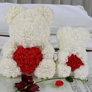 Nhà Máy Trực Tiếp 2025 Teddy Rose Gấu Với Trái Tim Handmade 35 Cm 40 Cm 68 Cm Nhân Tạo Bọt Hoa Hồng Cô Gái/Vợ Quà Tặng - Product Image 1