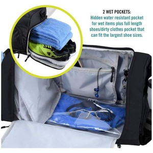 Sac de sport multi-compartiments avec poche à chaussures indépendante, séparation humide/sec, sac de voyage imperméable pour le yoga, la natation, les voyages, fermeture éclair - Product Image 4
