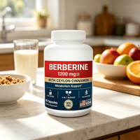 Capsules de berbérine et de cannelle de Ceylan OEM 1200 mg haute puissance 5 en 1 pour le soutien du métabolisme, la gestion du poids et la santé cardiaque
