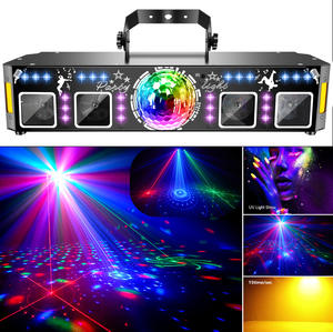 Цветной анимационный лазерный проектор с четырьмя/пятью головками, 7-в-1, с узорами, для создания атмосферы в KTV и барах, для вечеринок, IP65, 60 Вт, DMX512, высокая яркость - Product Image 2