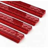 Ensemble de 4 supports de Mahjong américains de luxe transparents en feuille d'or rouge, bords droits, collection de designer en acrylique premium