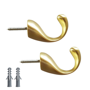 1 Pairs European Style Curtain <strong>Hooks</strong> <strong>Chrome</strong> Curtain Holdback <strong>Hooks</strong> Tiebacks Screw <strong>Hooks</strong> - Product Image 5
