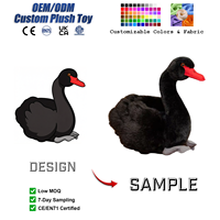 Peluche Cygne Réaliste Personnalisée, Rembourrée en Coton PP, Douce et Mignonne, Cadeau d'Anniversaire, 30cm, Vente en Gros