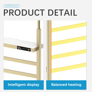 Porte-serviettes <span class=keywords><strong>noir</strong></span> chauffant électrique Smart Household Gris Sèche-serviettes électrique pour salle de bain Porte-serviettes - Product Image 2