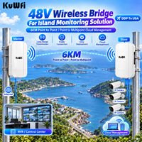 DDP vers les États-Unis : Station de base KuWFi, Pont Wi-Fi longue portée, 3 sorties PoE 48V, Serveur Cloud, CPE sans fil PTP pour solution de surveillance des îles