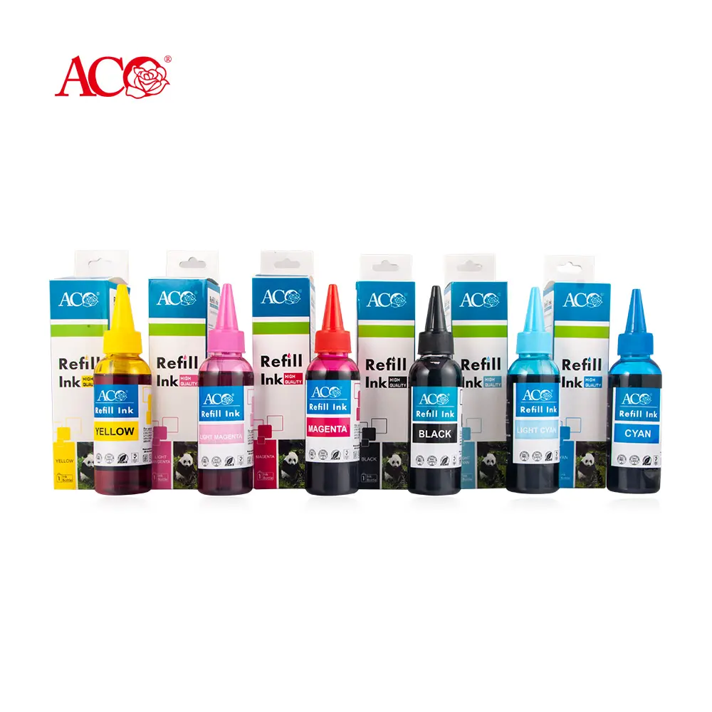 ACO หมึกสีเติมอเนกประสงค์แบบเติม1ลิตร,สำหรับ HP 10 11 18 21 22 45 56 78 88 970 971