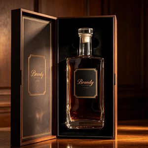 Botella de Vidrio Cuadrada Transparente de 500 ml para Whisky, Brandy, Ginebra y Vodka <span class=keywords><strong>Premium</strong></span>, Botella Vacía de Alta Gama para Licores - Product Image 1