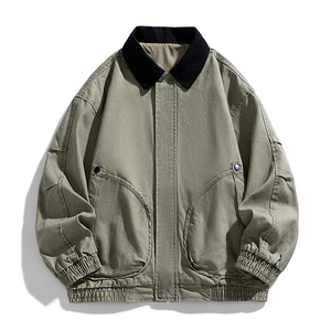 Veste pour hommes, <span class=keywords><strong>manteau</strong></span> d'affaires décontracté et polyvalent à revers pour hommes, veste ample en coton lavé de haute qualité, <span class=keywords><strong>grande</strong></span> <span class=keywords><strong>taille</strong></span> - Product Image 4