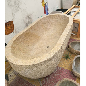 Baignoire en pierre <span class=keywords><strong>de</strong></span> travertin beige <span class=keywords><strong>de</strong></span> forme ovale <span class=keywords><strong>moins</strong></span> chère en gros - Product Image 3